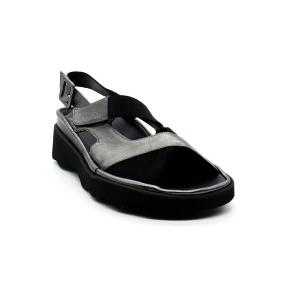 THIERRY RABOTIN WOMEN'S WILTON 1326 METALLIC PEWTER LEATHER COMBO Sz EU 40 US9,5 - Picture 1 of 16